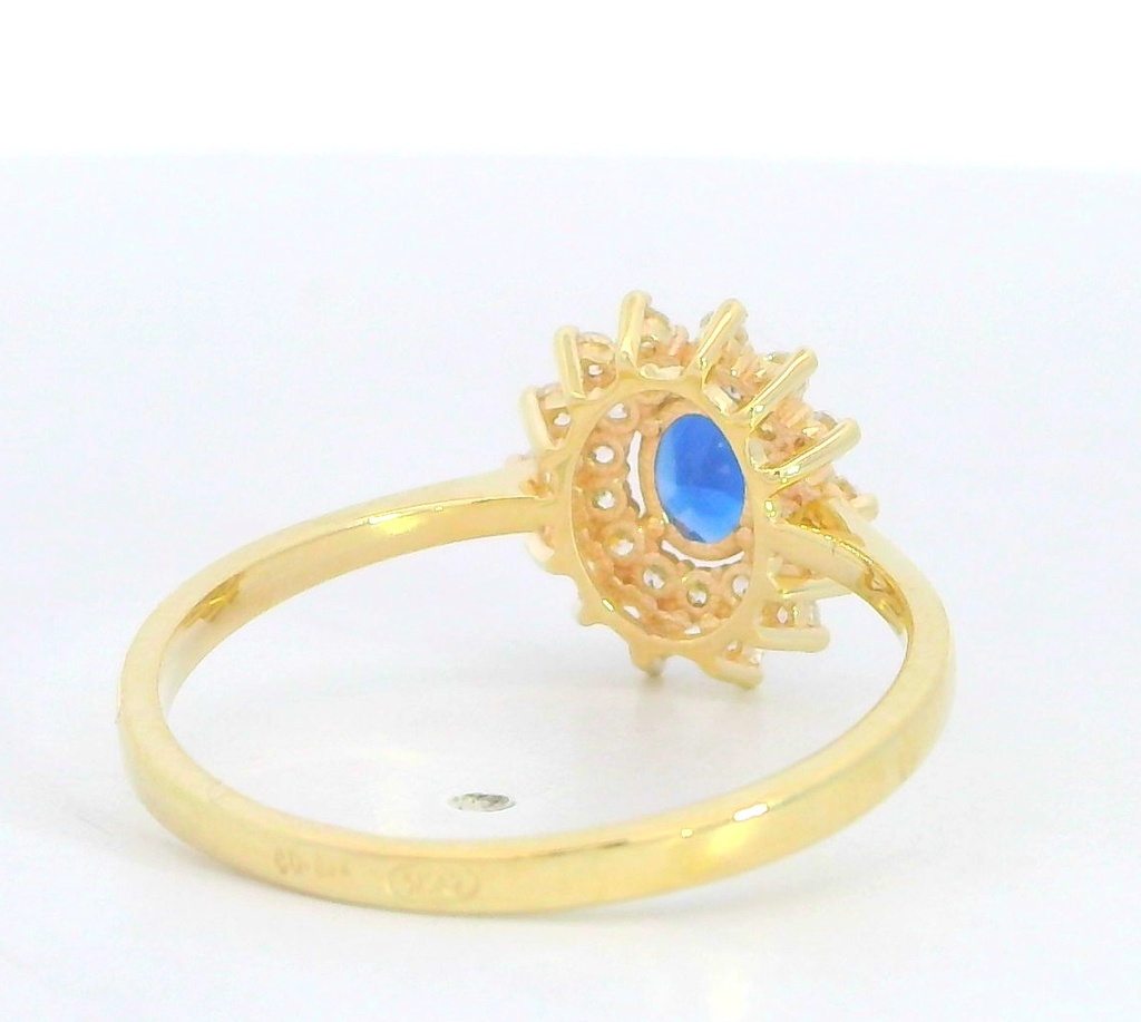 SORTIJA CIRCONITA OVAL COLOR ZAFIRO 5x4MM.9KILATES