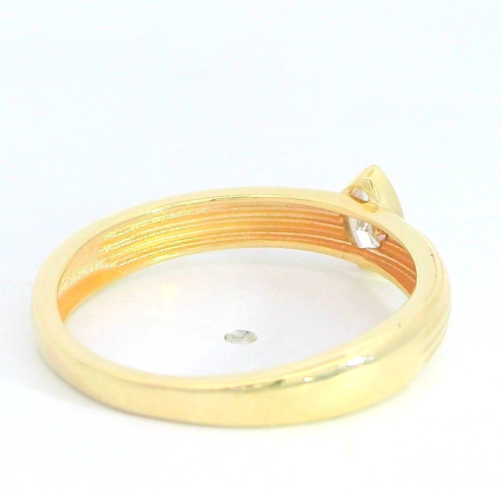 SORTIJA LANZADERA CIRCONITA 5x3MM . 9KILATES