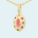 COLGANTE OVAL NANO GRANATE DE 6x4MM.9 KILATES