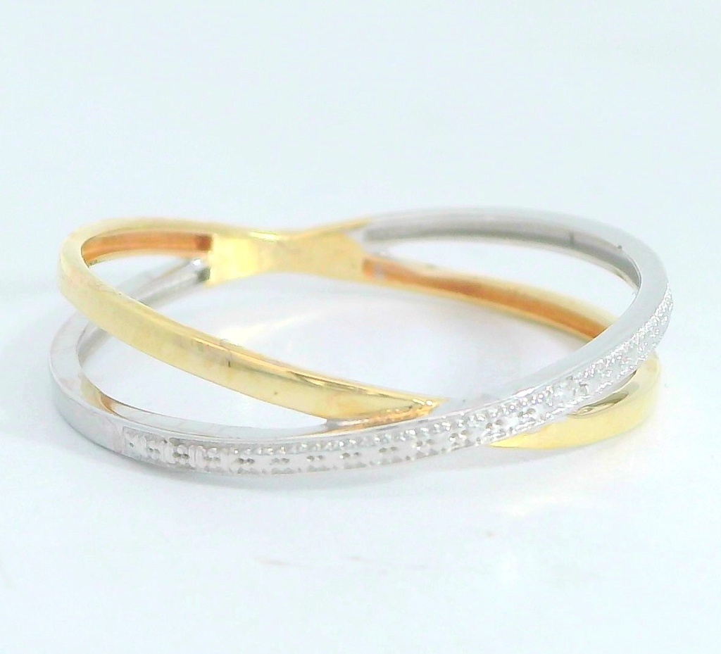 SORTIJA  BICOLOR  CON DIAMANTE 0.004 CT .9 KILATES
