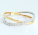 SORTIJA  BICOLOR  CON DIAMANTE 0.004 CT .9 KILATES
