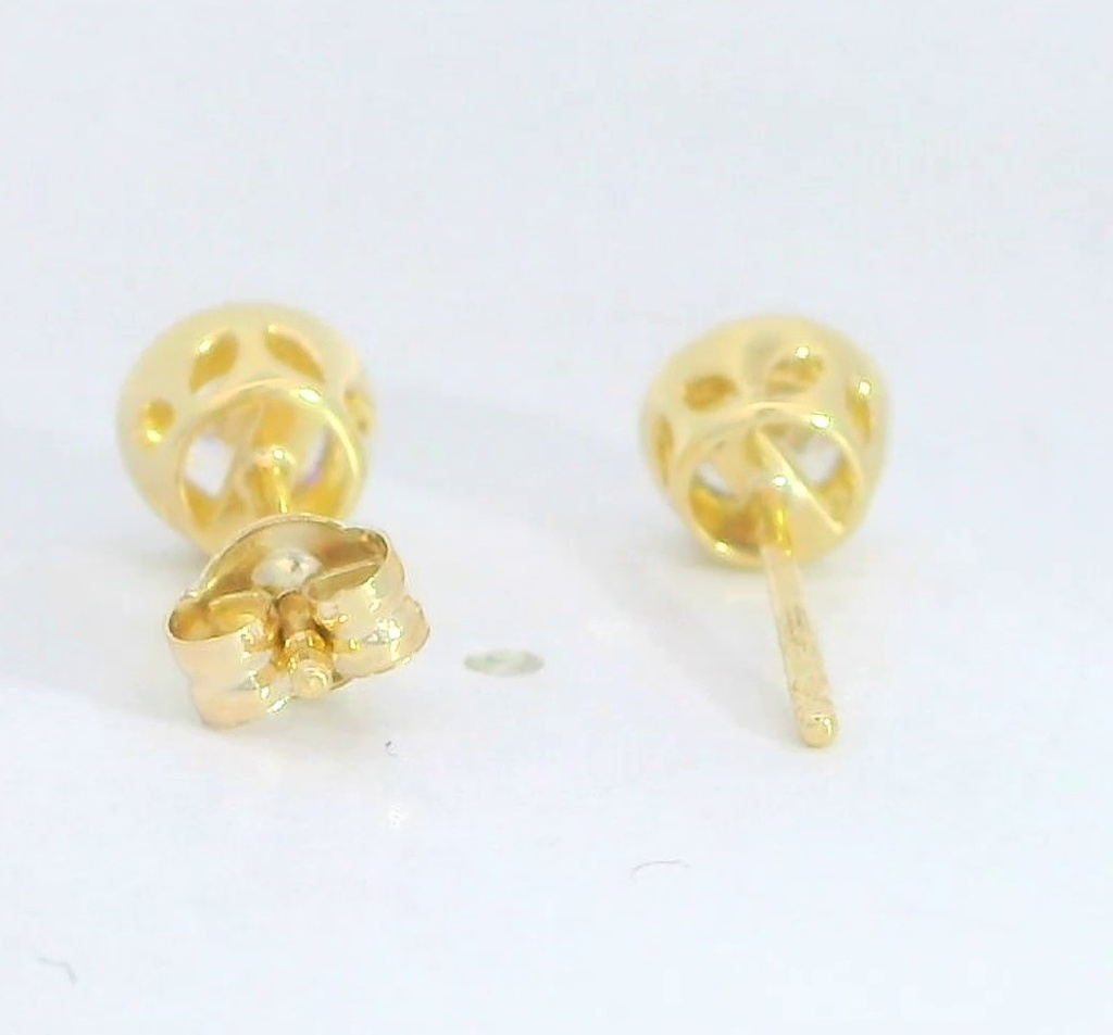 PENDIENTES CIRCONITA REDONDA.5'5MM.9 KILATES