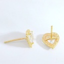 PENDIENTES CIRCONITAS CORAZON.8x7MM.9 KILATES