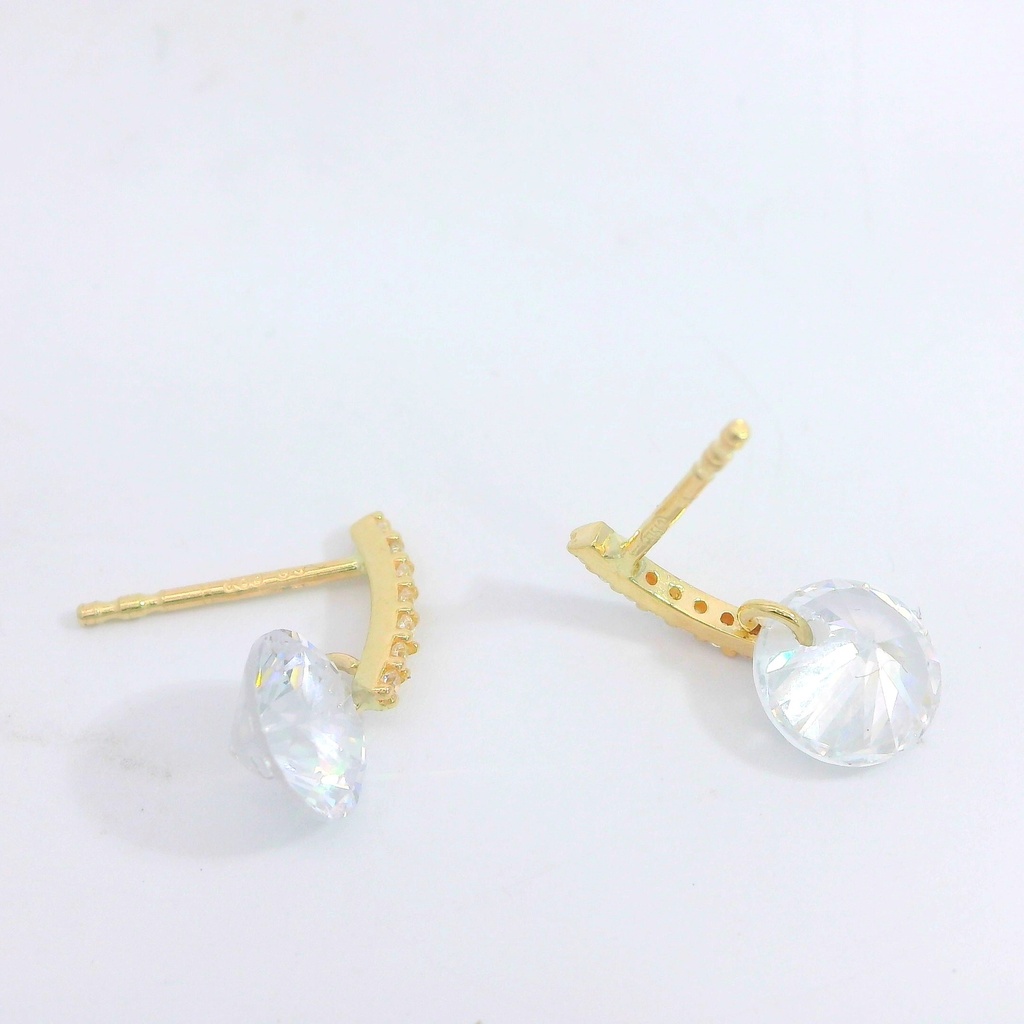 PENDIENTES CIRCONITA REDONDA 9 KILATES