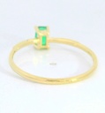 SORTIJA NANO ESMERALDA DE 5x3MM RECTANGULAR Y CIRCONITAS.9 KILATES