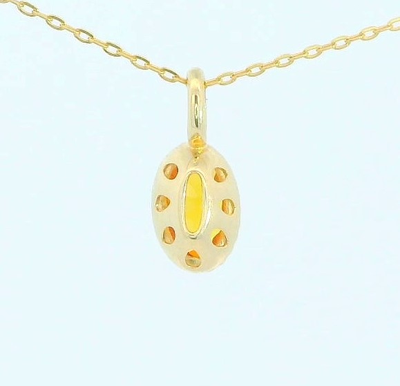 COLGANTE OVAL 6x4MM COLOR CITRINO.9 KILATES