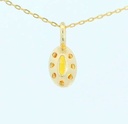 COLGANTE OVAL 6x4MM COLOR CITRINO.9 KILATES