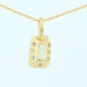 COLGANTE OCTOGONO DE 6x4MM COLOR AGUA MARINA. 9 KILATES