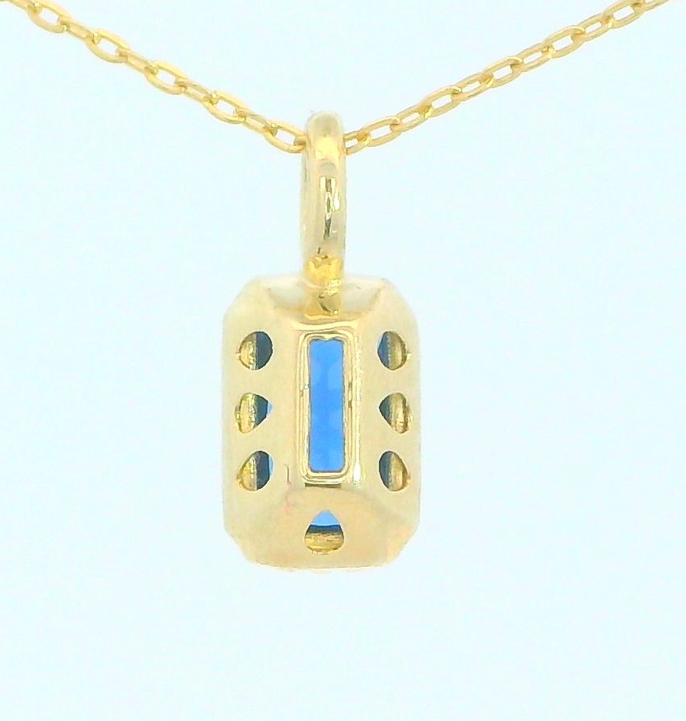 COLGANTE OCTOGONO NANO ZAFIRO DE 6x4MM.9 KILATES