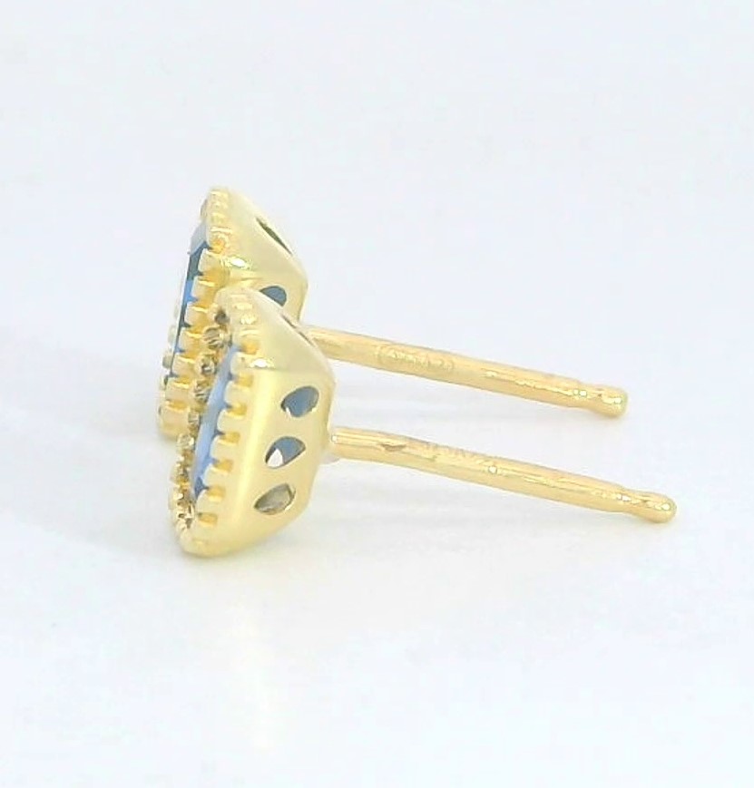 PENDIENTES NANO ZAFIRO OCTOGONO 6x4MM.9 KILATES