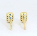 PENDIENTES NANO ZAFIRO OCTOGONO 6x4MM.9 KILATES
