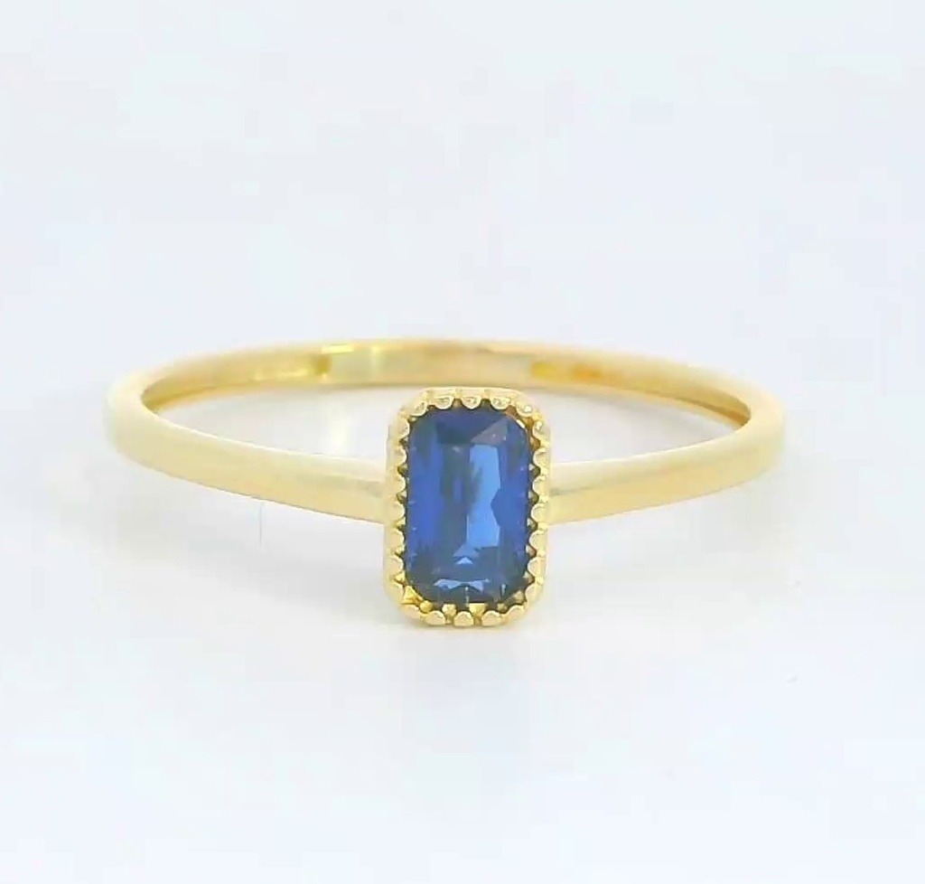 SORTIJA NANO ZAFIRO OCTOGONO 6x4MM.9 KILATES