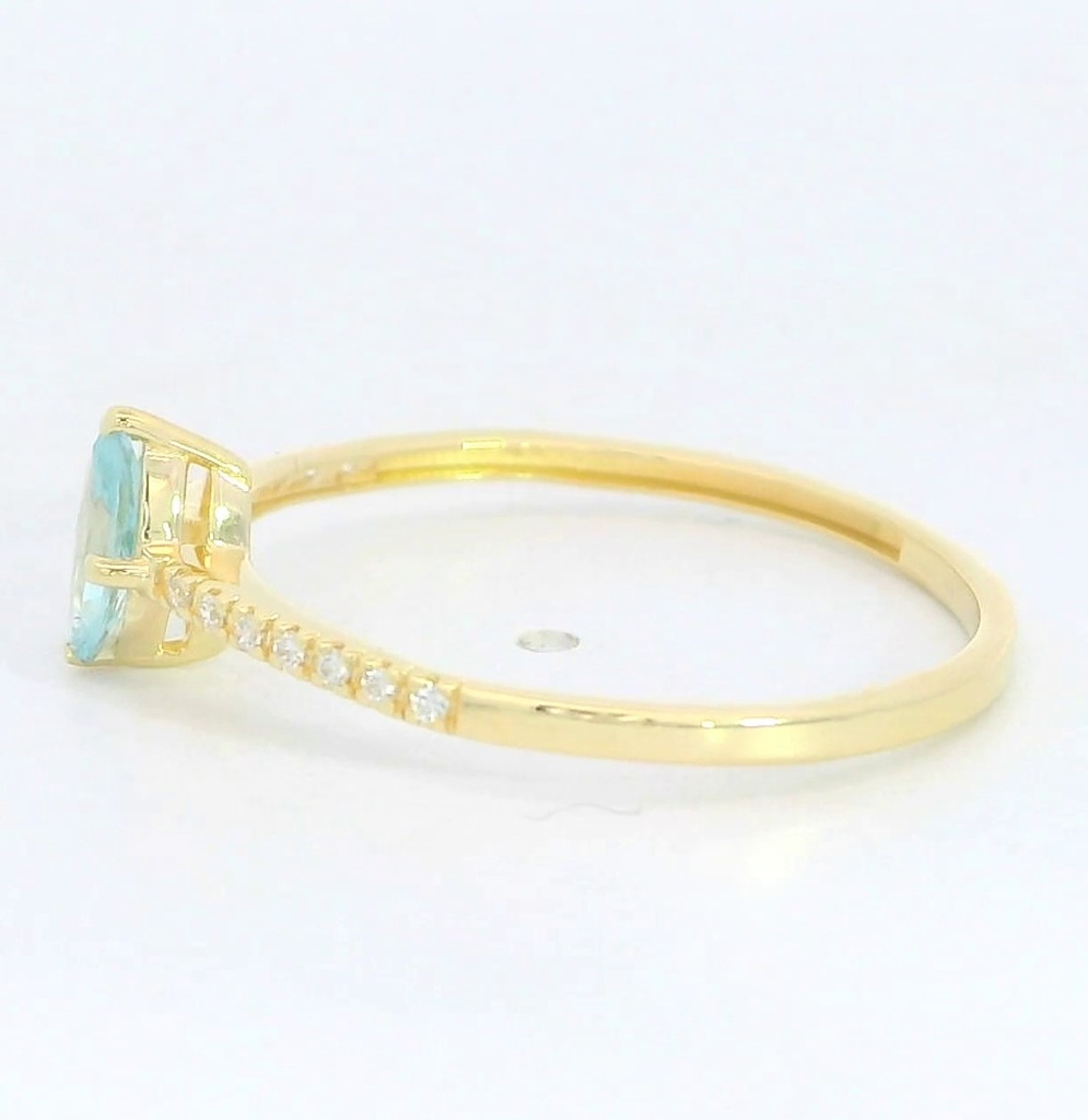 SORTIJA LANZADERA 7MM CIRCONITA COLOR AGUA MARINA. 9K