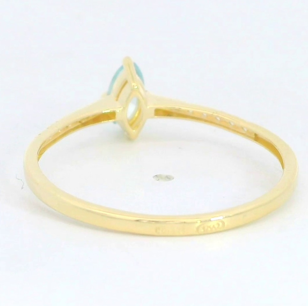 SORTIJA LANZADERA 7MM CIRCONITA COLOR AGUA MARINA. 9K