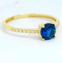 SORTIJA  NANO ZAFIRO DE 5MM Y  CIRCONITAS. 9KILATES