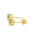 PENDIENTES PIEDRA COLOR  CITRINO REDONDA 5MM PRESION