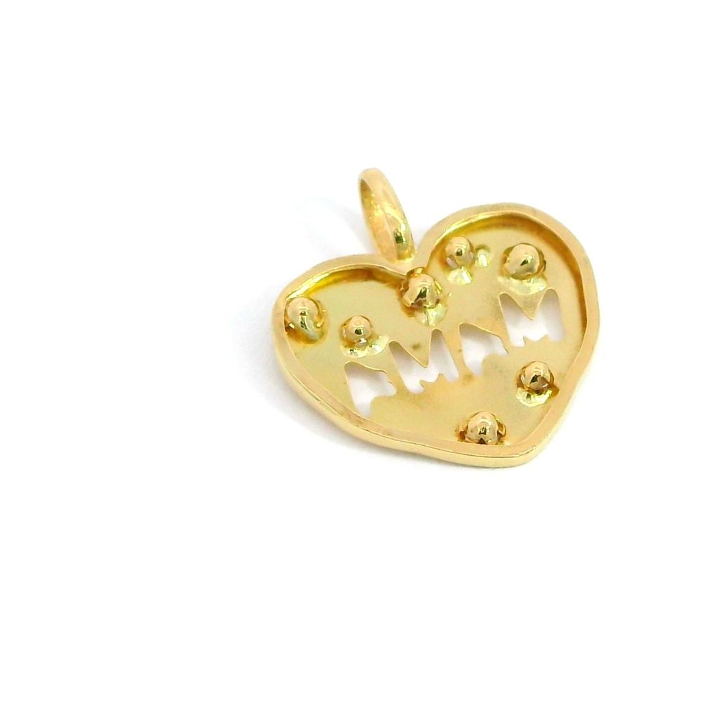 COLGANTE CORAZON MAMA CON  CIRCONITAS.14x15MM