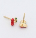 PENDIENTES CEREZAS ESMALTE 5'5MM. TORNILLO