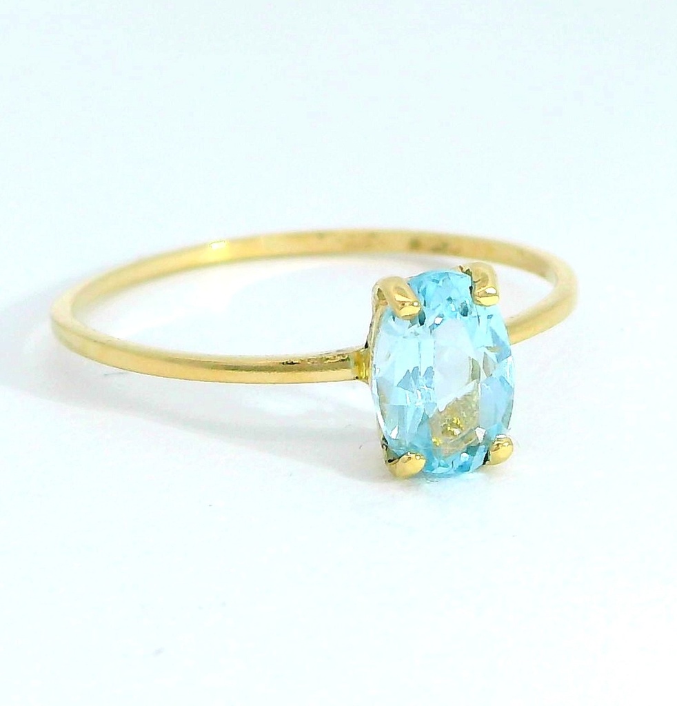 SORTIJA PIEDRA TOPACIO AZUL OVAL DE 7x5MM