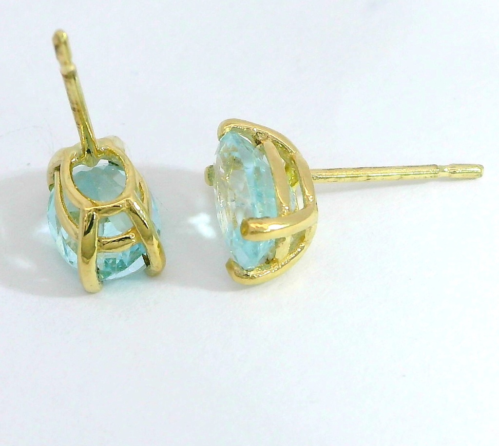 PENDIENTES TOPACIO AZUL OVAL 7x5MM.PRESION