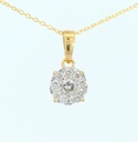 COLGANTE REDONDO 6x6MM 1 BRILLANTE DE  0.06 CT Y 9 DE 0.09 CT H-SI.0.15 CT TW