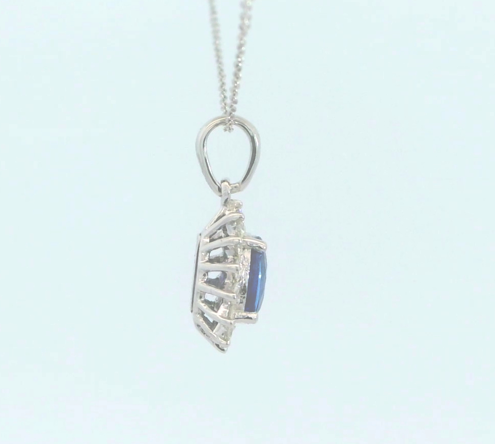 COLGANTE BRILLANTES 1 ZAFIRO 0.64 CT DI 14 RD SI H 0.15 CT TW