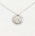 COLGANTE CHATON FUNDICION ORO BLANCO 5MM. BRILLANTE H-SI 1 . 0.10 CT.