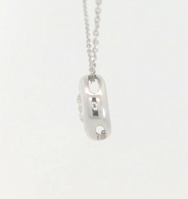 COLGANTE CHATON FUNDICION ORO BLANCO 5MM. BRILLANTE H-SI 1 . 0.10 CT.