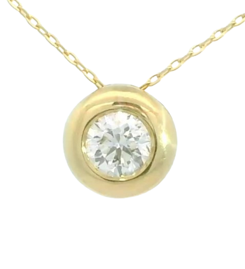 COLGANTE CHATON FUNDICION ORO BLANCO 6MM.BRILLANTE H-SI 1 . 0.17CT