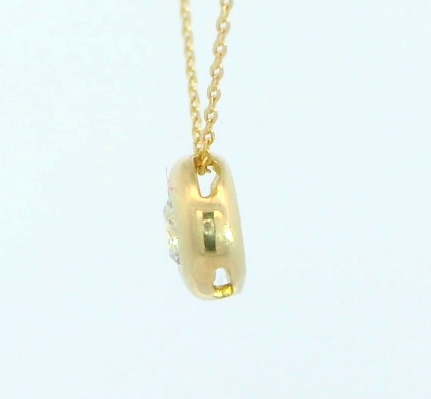 COLGANTE CHATON FUNDICION ORO BLANCO 6MM.BRILLANTE H-SI 1 . 0.17CT