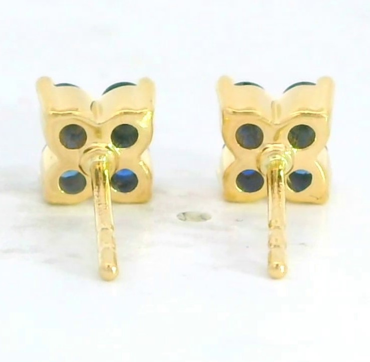 PENDIENTES BRILLANTES Di 2 RD 0.02 8 ZAFIROS 0.72 CT TW