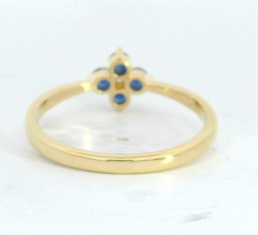 SORTIJA  BRILLANTES DI 1RD 0.01 CT 4 ZAFIROS 0.038 CT