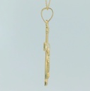 CRUZ LISA CON CRISTO 26x17MM.9 KILATES