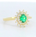 SORTIJA CIRCONITA OVAL COLOR ESMERALDA 5x4MM.9KILATES