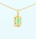 COLGANTE OCTOGONO NANO ESMERALDA DE 6x4MM.9 KILATES