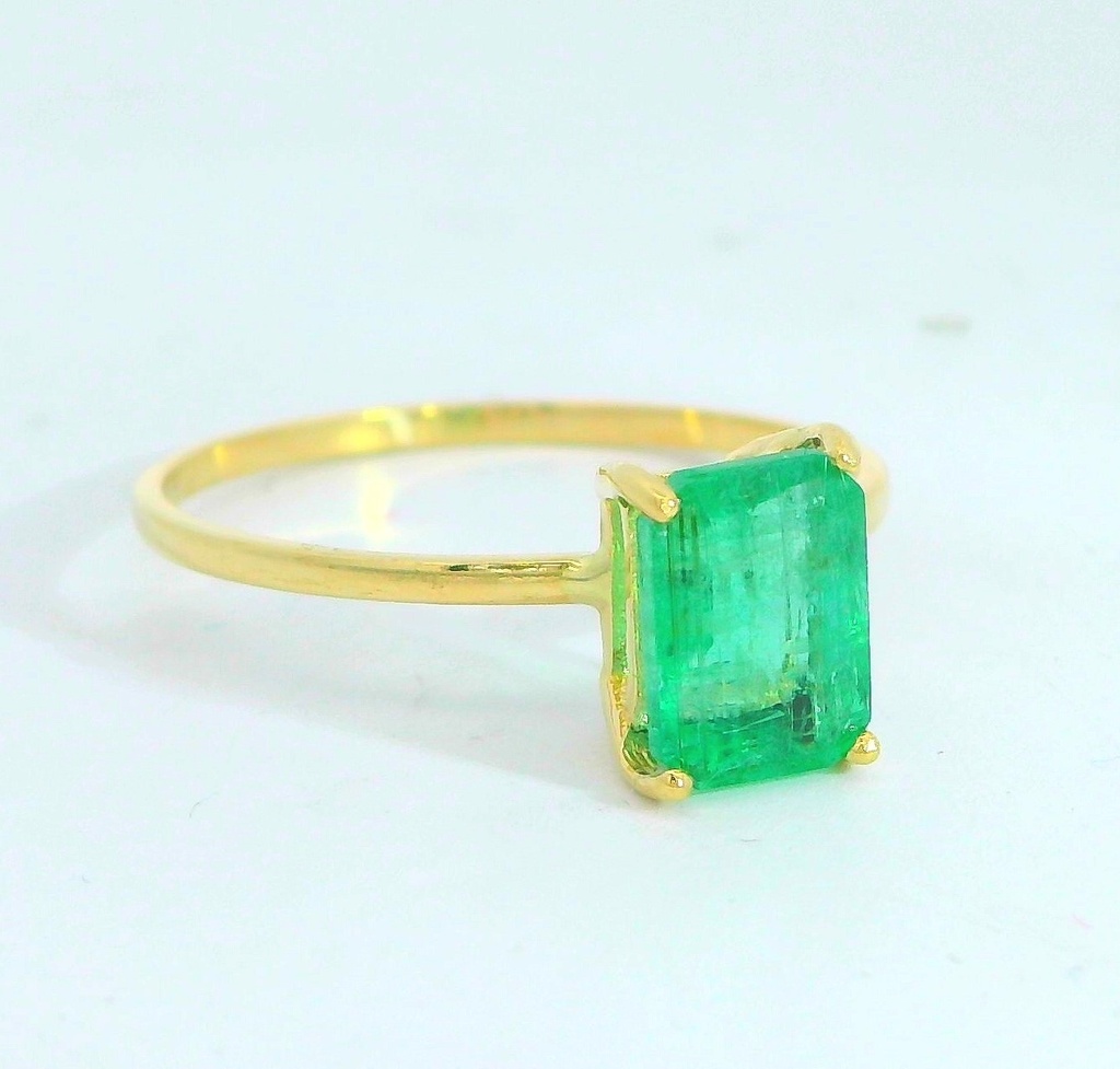 SORTIJA ESMERALDA NATURAL  7x5MM