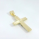 CRUZ  CON CRISTO BICOLOR .23x15MM.9 KILATES