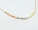 PULSERA BOLAS TALLADAS TRICOLOR .9KILATES