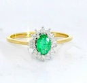 SORTIJA 1 ESMERALDA OVAL 0.60CT BRILLANTES 0.15 CT TW