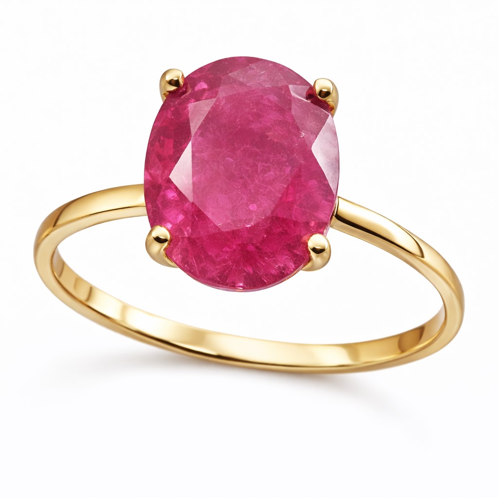 10x8 MM RUBI COLOR CZ RING.