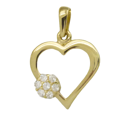15x13MM HEART PENDANT WITH CZ.