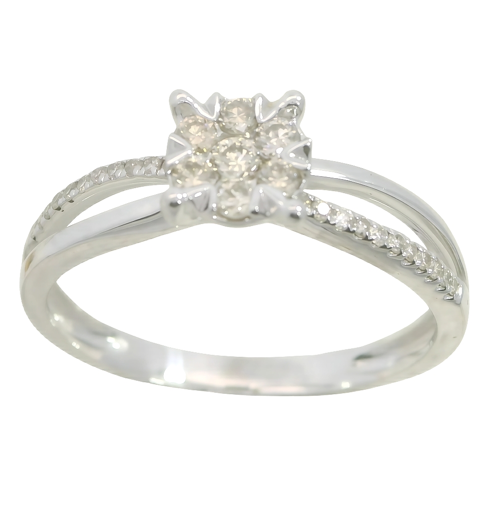 SORTIJA PRINCESA.BRILLANTES.22/0.063+6/0.108+1/0.046.0.22 CT TW.H-SI