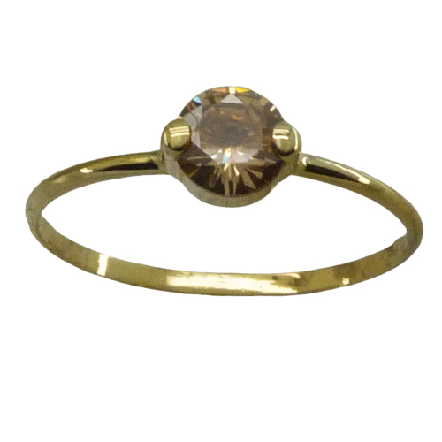 5MM CHAMPAGNE COLOR ROUND CZ RING.