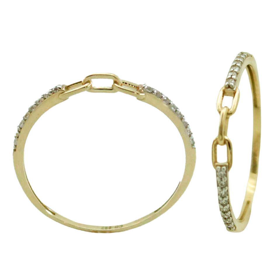 TWO TONE GOLD LINKS RING.