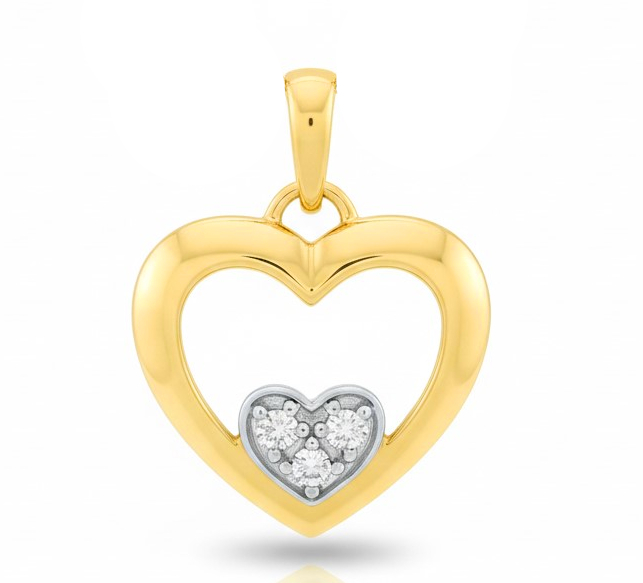 COLGANTE DOS CORAZONES CON CIRCONITAS.14x13MM.