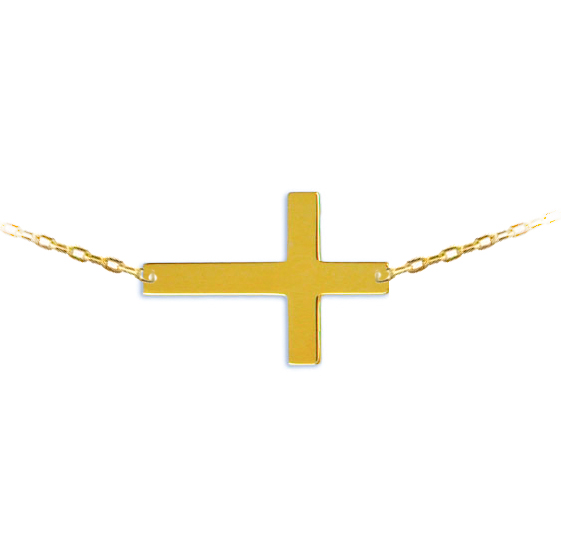 16x10MM CROSS NECKLACE.45CM.