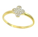 TWO TONE GOLD QUATREFOIL RING.