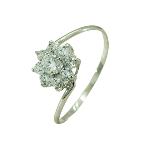 WHITE GOLD CZ RENNET RING.
