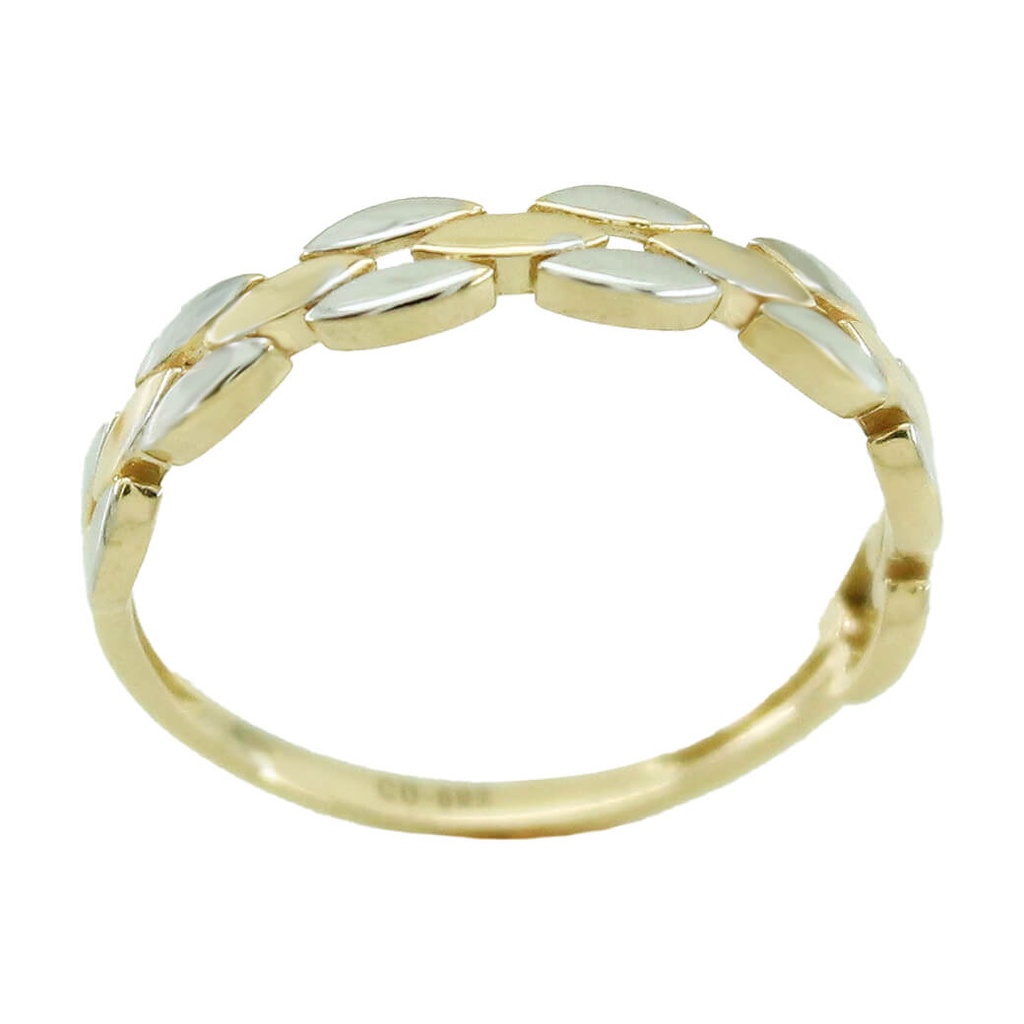 TWO TONE GOLD RING.4MM.