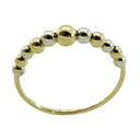 TWO TONE GOLD BALLS RING.